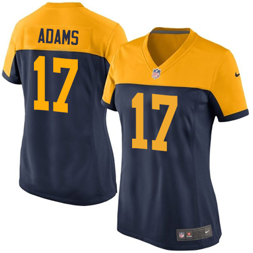 Women's Limited Davante Adams Nike Jersey Navy Blue Alternate - #17 NFL Green Bay Packers